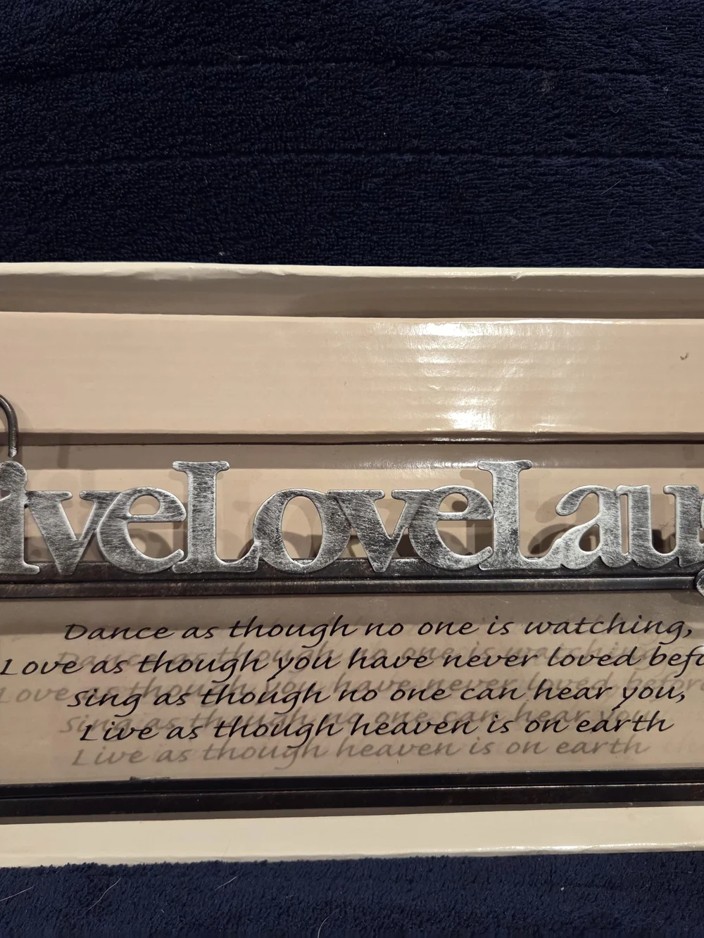 Live Love Laugh Silver Accent Wall Frame With Butterflies NEW